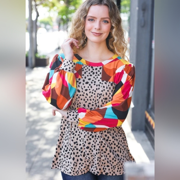 Tops - Colorful Patterned Women's Top